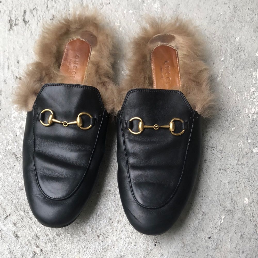 Gucci slides w/fur